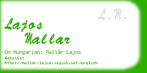 lajos mallar business card